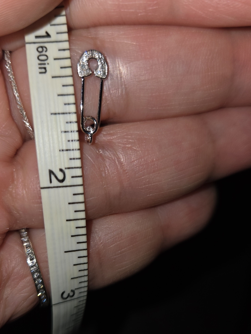NWT EFFY DIAMOND SAFETY PIN STUDS EARRINGS STERLING SILVER 💙 - Picture 6 of 6